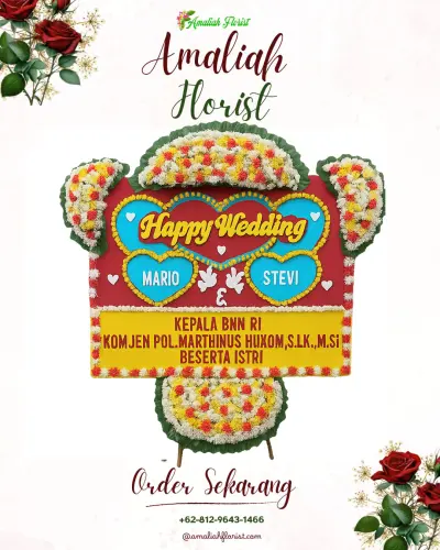 Karangan Papan Bunga Pernikahan di Tegallalang